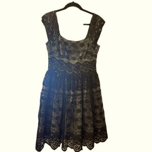 Anna Sui Black Lace Mini Dress